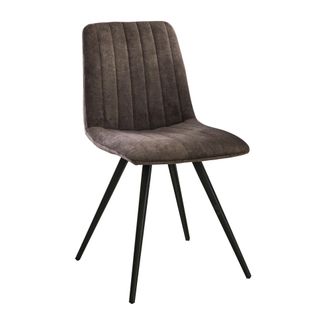 Chaise De Salle à Manger En Velours Taupe Java (lot De 2)