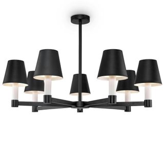 Lustre Moderne Noir 7 Abat-jour Modene
