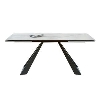 Table à Manger Extensible En Céramique Blanche 180-280 Lombardie