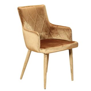 Fauteuil De Table Moderne En Velours Doré (lot De 2) Hawai