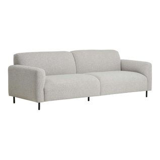 Canapé 3 Places Gris Clair En Tissu Bouclette Berlin