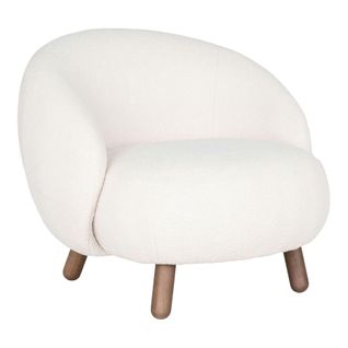 Fauteuil Rond Contemporain En Peau De Mouton Synthétique Berlin
