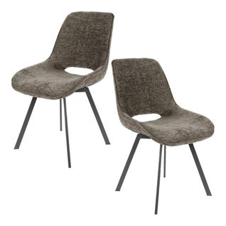 Chaise Pivotante Confort – Taupe, Dos Ajouré (lot De 2) Ascoli