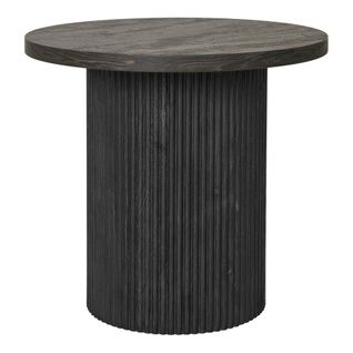 Bout De Canapé Rond Effet Bois Foncé Matera