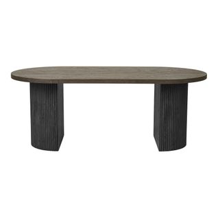 Table Basse Ovale Effet Bois Foncé Matera