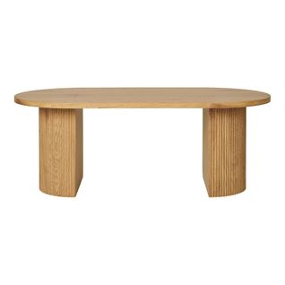 Table Basse Ovale Effet Bois Blond Matera