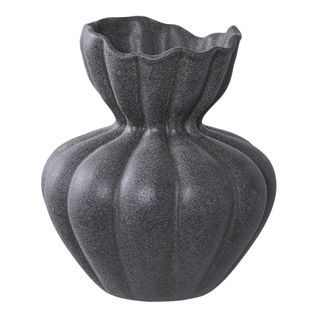 Vase Corolle En Céramique Noire