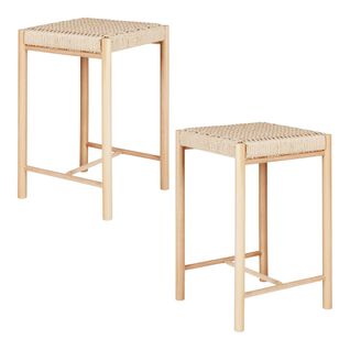 Tabouret De Bar En Bois Et Corde Tressée (lot De 2) Mendoza