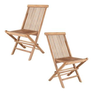 Chaise De Jardin En Teck, Pliante (lot De 2) Mendoza