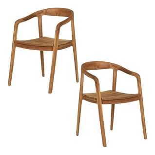 Chaise De Jardin Design En Teck (lot De 2) Mendoza