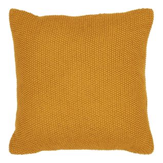 Coussin Déco Moutarde En Coton Recyclé Bruges
