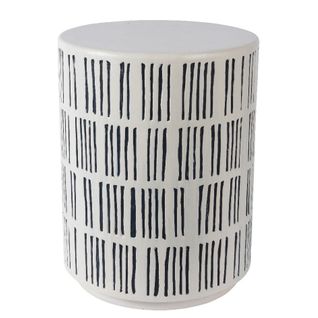 Table D'appoint Ronde Manguier Blanc Et Noir Nova