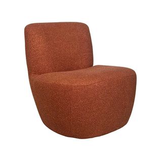 Fauteuil Arrondi Tissu Bouclettes Terracotta Malmoe