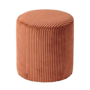 Pouf Rond Velours Côtelé Rouille (lot De 2) Malmoe