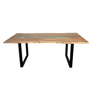Table Rivière Epoxy Lagon Et Bois D'acacia 200 Cm Bora