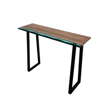 Console Epoxy Lagon Et Bois D'acacia Bora