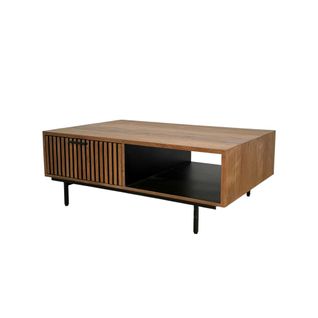 Table Basse Design Teck Recyclé 2 Tiroirs Fano