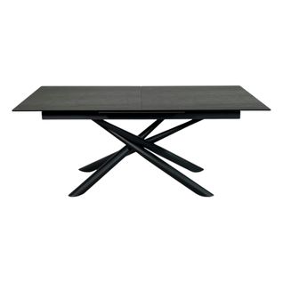 Table En Céramique Grise Avec Pied Mikado 180-240 Cm Lombardie