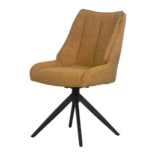 Chaise Moutarde Pivotante En Velours Texturé (lot De 2) Iena