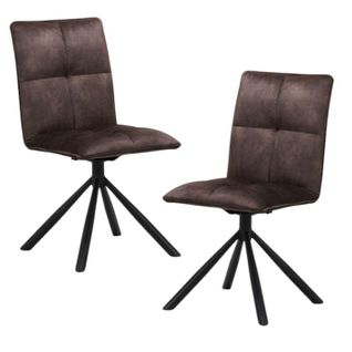 Chaise Rotative Tissu Chocolat (lot De 2) Iena