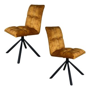 Chaise Rotative Tissu Moutarde (lot De 2) Iena