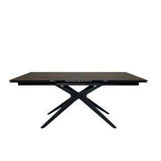 Table à Manger Extensible 180-280 Cm Céramique Effet Rouille Pied Croisé Lombardie