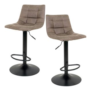 Tabouret De Bar Réglable En Hauteur, Marron Clair (lot De 2) Savone