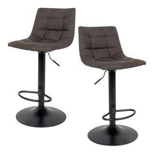 Tabouret De Bar Réglable En Hauteur, Gris Foncé (lot De 2) Savone