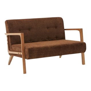 Canapé 2 Places Compact Marron Moderne 124 Cm Kos