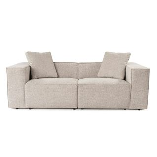 Canapé 3 Places Taupe Design Coutures Apparentes Ostuni