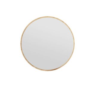 Miroir Rond Moderne Avec Cadre Effet Bois Clairø60 Cm Cody