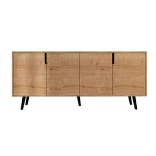 Buffet Salle à Manger Effet Bois 4 Poignées Intégrées Marfa