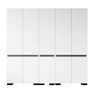 Dressing Double Blanc, 5 Portes Et 2 Tringles Byron