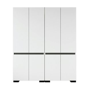 Dressing Double Blanc, 4 Portes Et 3 Tringles Byron