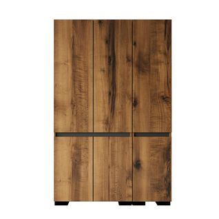 Armoire Penderie 3 Portes Effet Noyer, 1 Tringle Byron