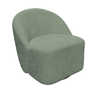 Fauteuil Pivotant Vert Dossier Rond Tissu Texturé Doux Iena