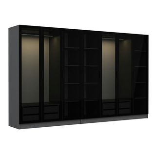 Dressing Design XXL Verre Noir, Cadre Anthracite Byron