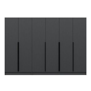Dressing 6 Portes Grises Rainurées 3 Penderies Byron