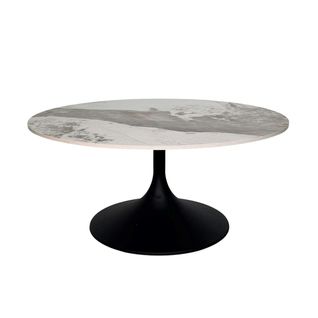 Table Basse Ronde Céramique Marbrée, Pied Tulipe Ligurie