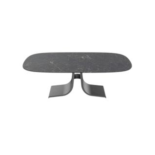 Table Basse Céramique Grise Marbrée Pied Ouvert Ligurie