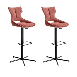 Chaise De Bar Réglable Rose à Dossier Ouvert (lot De 2) Lombardie