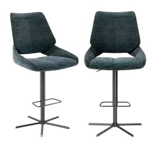 Chaise De Bar Réglable Anthracite Assise Baquet (lot De 2) Ligurie