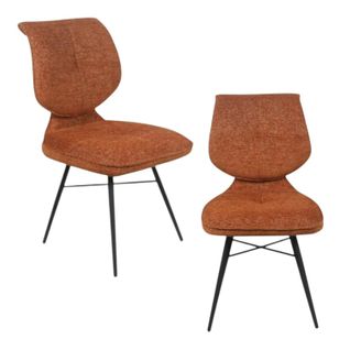 Chaise Tissu Rouille à Dossier Double (lot De 2) Ligurie