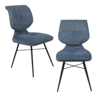 Chaise Tissu Bleu à Dossier Double (lot De 2) Ligurie