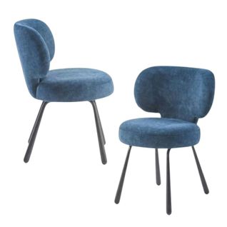 Chaise De Salle à Manger Bleue, Assise Ronde (lot De 2) Ligurie