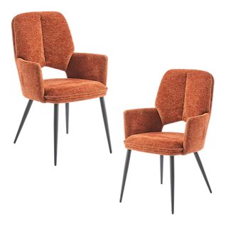 Fauteuil De Table Rouille à Dossier Ouvert (lot De 2) Ligurie