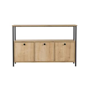 Console D'entrée Avec Rangement 3 Niches, Effet Chêne Jena