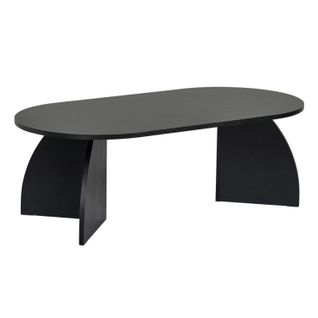 Table Basse Ovale Effet Bois Noir Pieds Courbes Marfa
