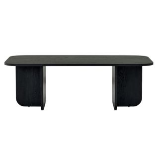 Table Basse Rectangulaire Effet Bois Noir Bords Ronds Marfa