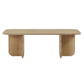 Table Basse Rectangulaire Effet Bois Bords Ronds Marfa